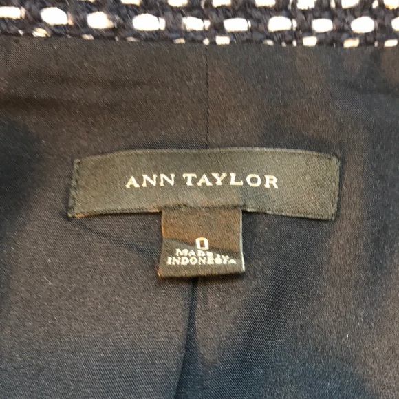 Ann Taylor Navy & White Tweed Jacket Size 0 - Picture 7 of 8